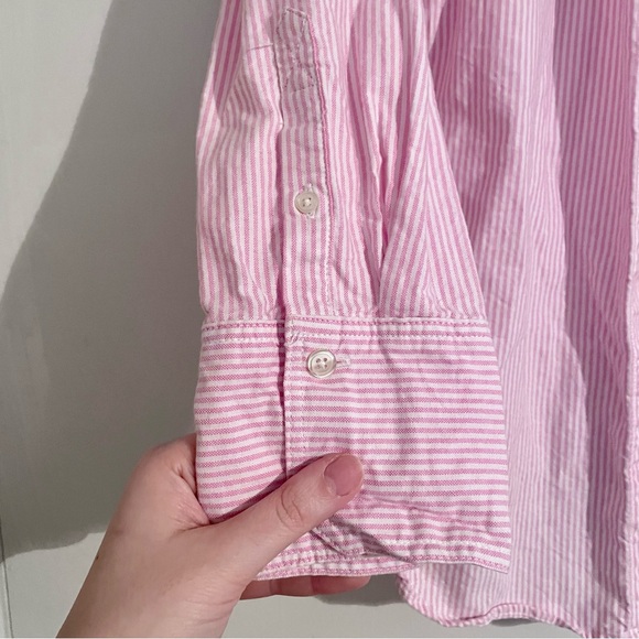 Zara Pink Striped Button-Up Shirt - Picture 5 of 8